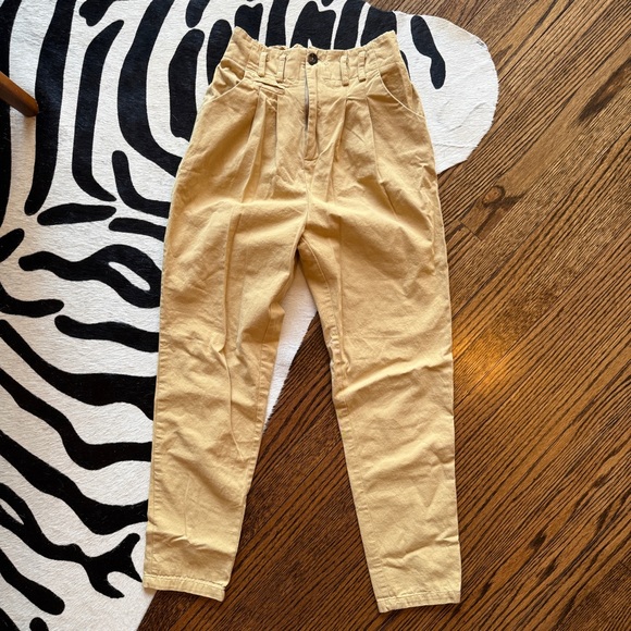 Bacio Pants - Khaki Paper Bag Pants